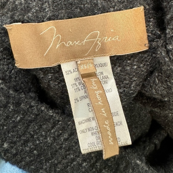 Max Azria Heather Grey Wool Blend Sleeveless Slouchy Shrug Sweater Size XS/S - Picture 13 of 14